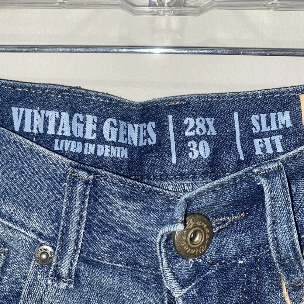 NWT Vintage Genes Lived in Denim Men's Slim Fit Jeans Comfort Stretch, 28x30 - Picture 10 of 12